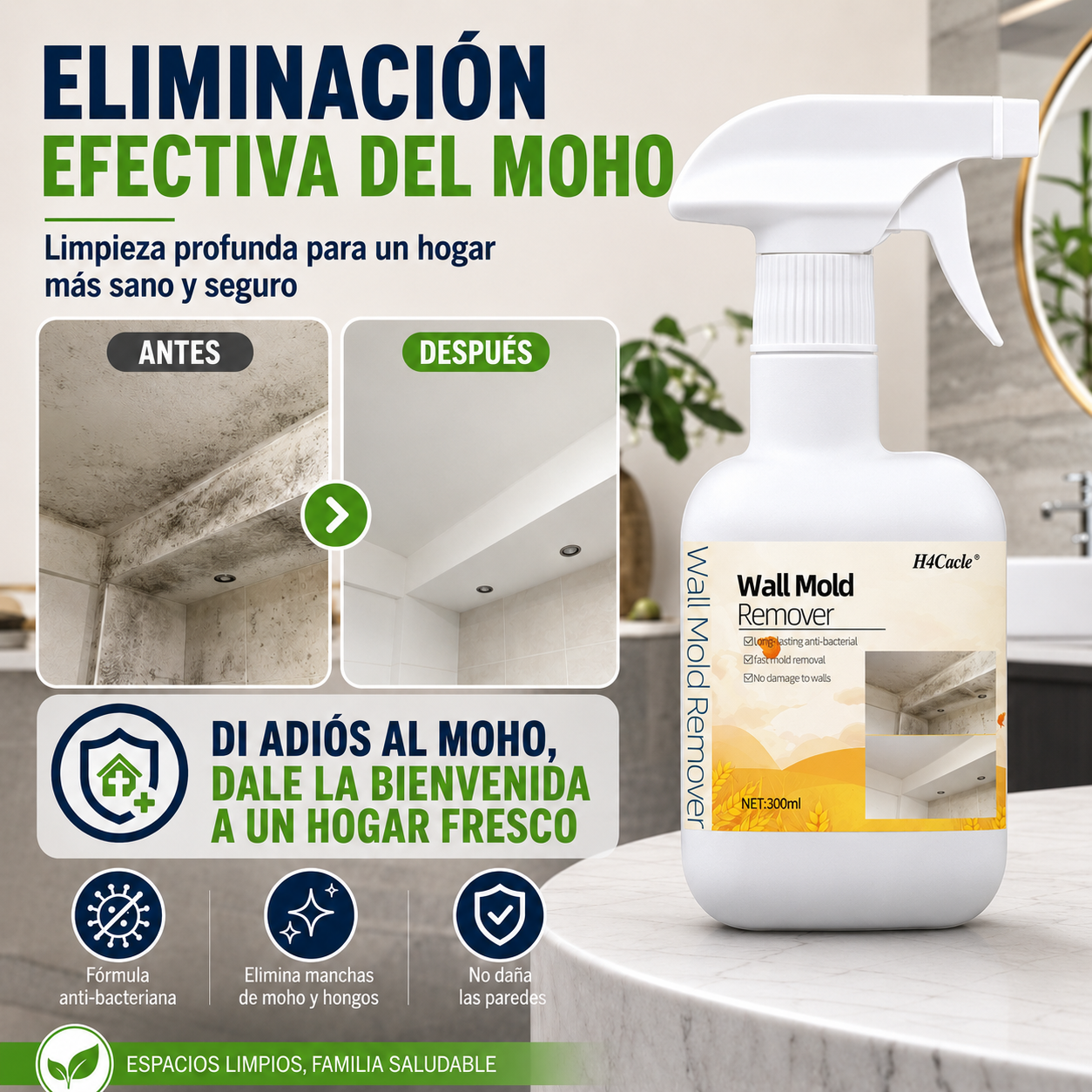 Spray eliminador de moho y hongos