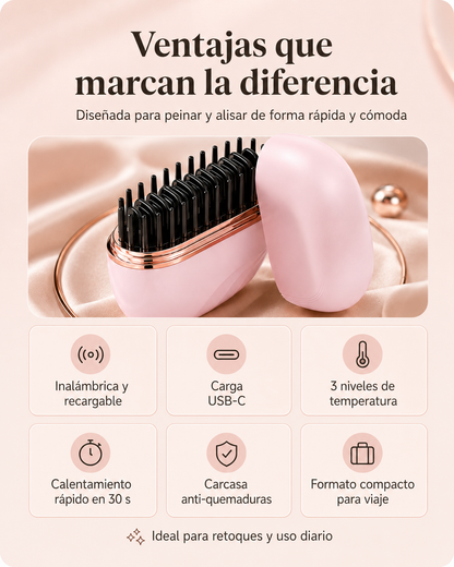 Mini plancha de pelo portátil recargable