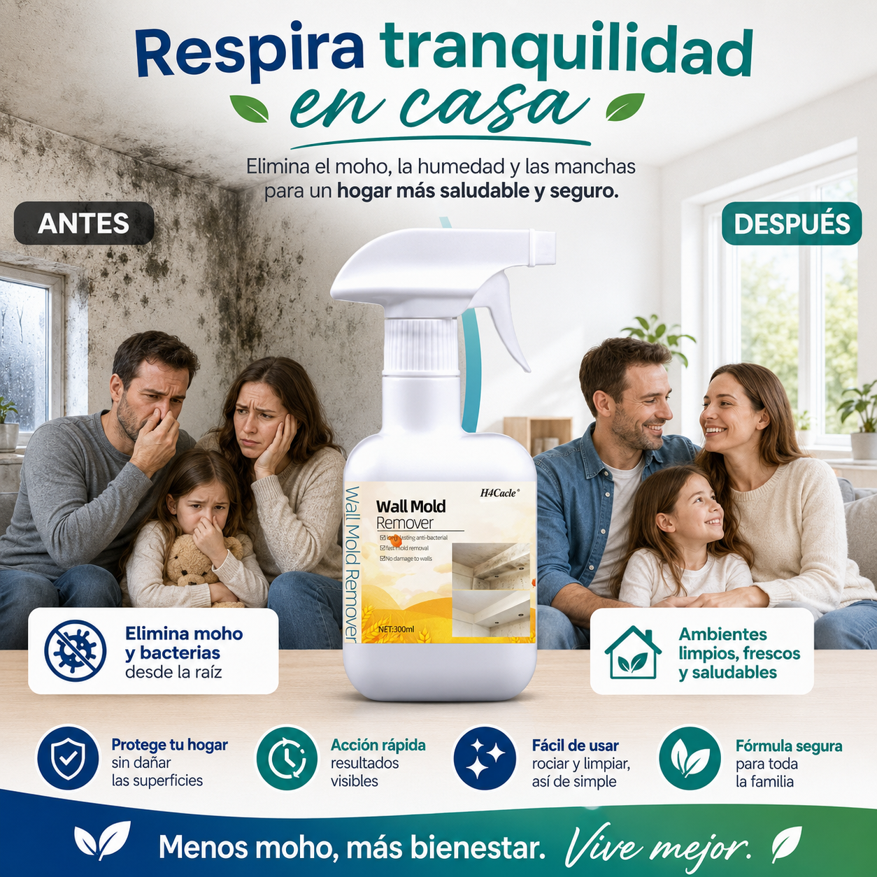 Spray eliminador de moho y hongos