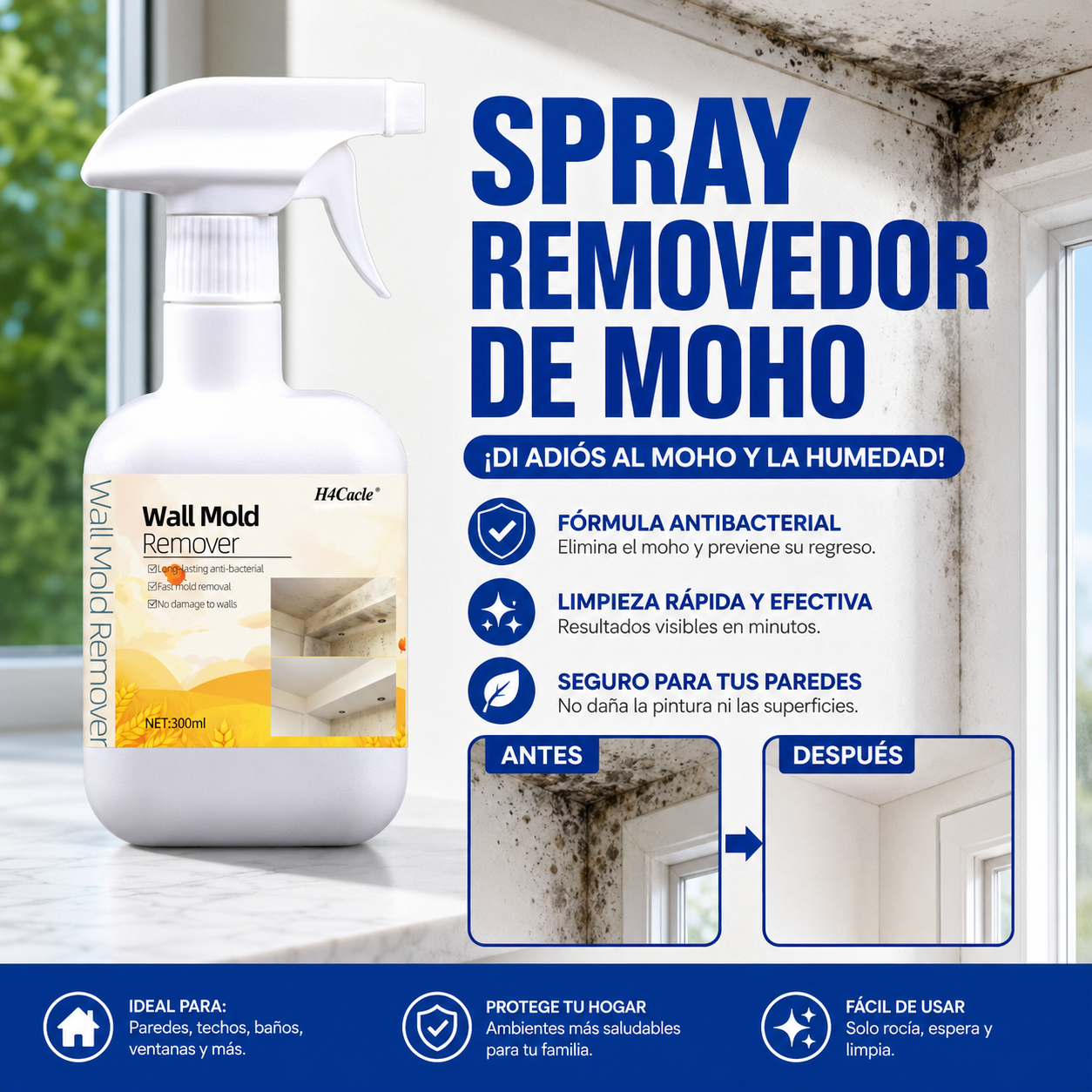 Spray eliminador de moho y hongos