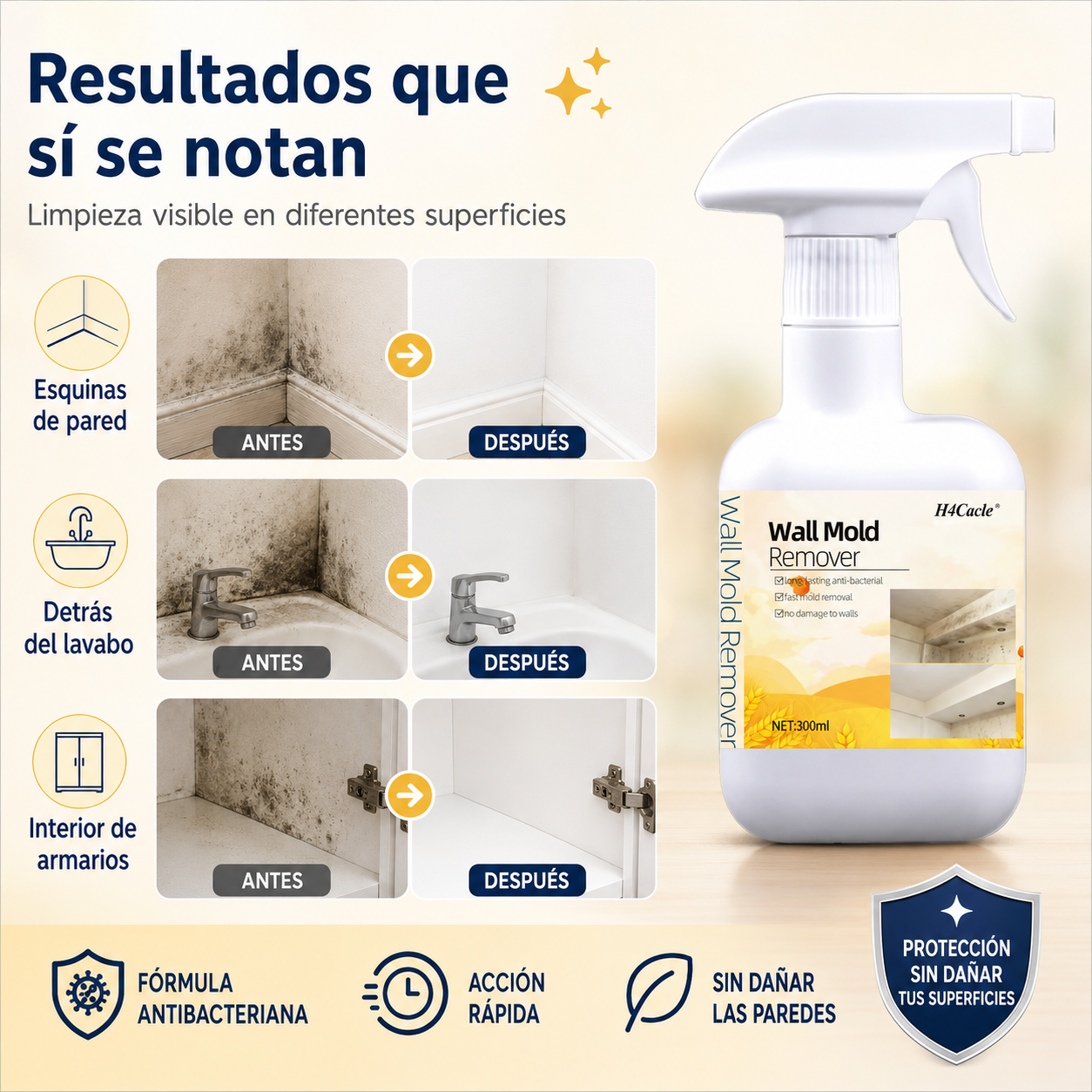 Spray eliminador de moho y hongos